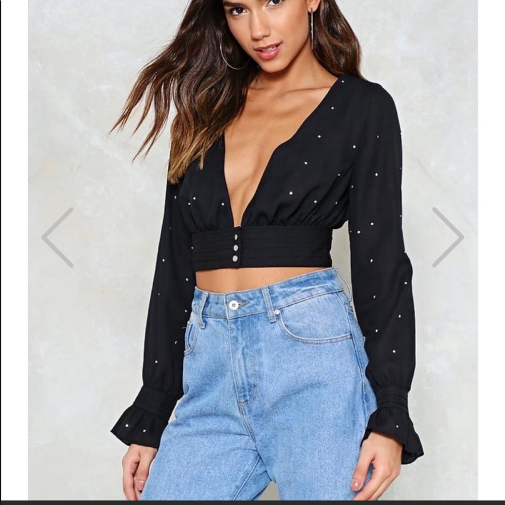 Nasty gal studded crop top